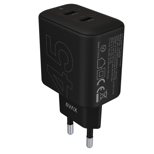 AVAX_CH602B_SPEEDY_45W_GaN_2x_USB_C_PD3_0_fekete_gyors_tolto_adapter-i42398229.jpg