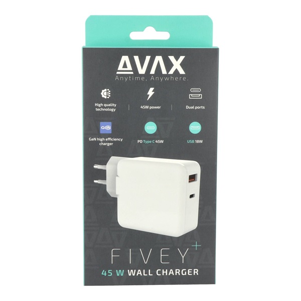 AVAX_CH632W_FIVEY_45W_GaN_USB_A_QC_Type_C_PD_feher_halozati_gyorstolto-i39996393.jpg
